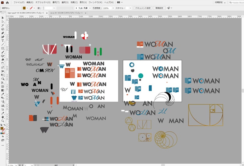 WOMAN（ウーマン）Webとワードプレスのマニュアルのロゴデザイン制作過程