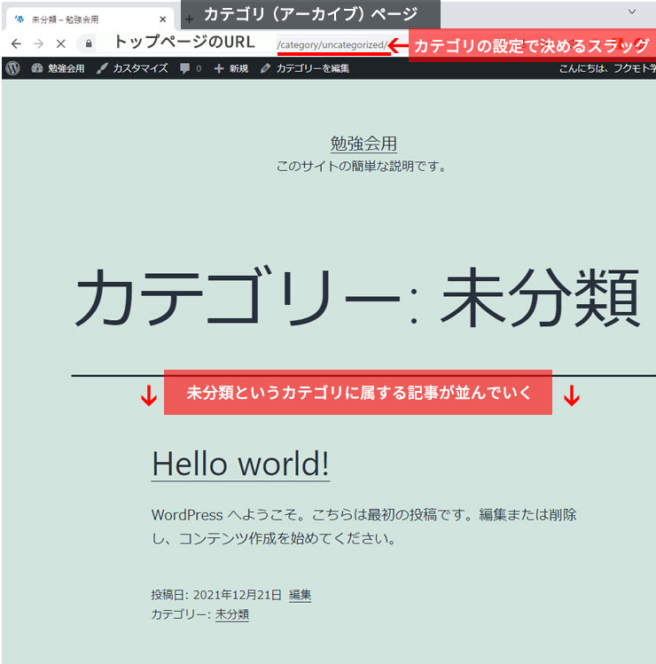 WordPressのカテゴリに属する記事が一覧で並ぶページ